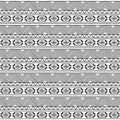 Black and White Doodle Style Seamless Tileable Tribal Pattern