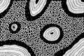 Black and white doodle surreal pattern. Ornament with abstract organic elements. Psychedelic cosmic texture. Vector illustration