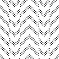 Black and white dot abstract chevron seamless pattern, vector