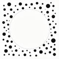Black And White Dot Circle Asymmetrical Framing With Luminous Spheres