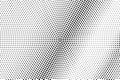 Black and white dotted halftone with diagonal gradient. Circular vector texture. Vintage effect graphic decor Royalty Free Stock Photo