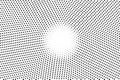 Black and white dotted halftone. Half tone background. White center circle dotted gradient.