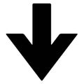 Black and white down arrow web icon Royalty Free Stock Photo