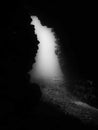 Lava Arch Underwater Black and White Shape