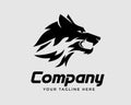 Wild roar head wolf art logo design inspiration Royalty Free Stock Photo