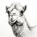Realistic Hyper-detailed Camel Portrait In Black And White