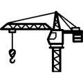 A black and white drawing of a construction crane Royalty Free Stock Photo