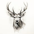 Elegant Deer Head Sketch In Uhd Style With Layered Composition Royalty Free Stock Photo