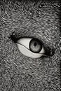 A black and white drawing of an eye, AI Royalty Free Stock Photo