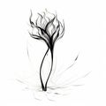 Abstract Drawing Of A Romantic Goth Plant With Graceful Curves