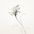 Minimalist Black Flower Illustration With Ebru Sidar Style