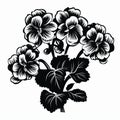 Bold Stencil Black And White Flower Vase Illustration