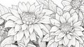 Zinnia Coloring Page: Hyperrealistic Dahlia Flowers For Women