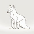 Subtle Realism Sitting Fox Icon - Caninecore Illustration Royalty Free Stock Photo