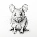 Realistic Mouse Drawing With Charming Details Royalty Free Stock Photo