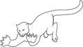 Drawing of a puma with claws ready to grab its prey