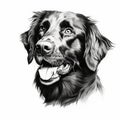 Bold Black Labrador Retriever Portrait: Editorial Style Illustration