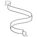 a black and white drawing of a ribbon on a white background Royalty Free Stock Photo