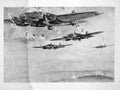 Squadron of German aircraft Heinkel 111. Spanish civil war Royalty Free Stock Photo