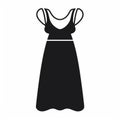 Minimalistic Black Dress Icon On White Background