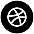 Black & White dribbble logo icon