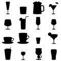 Black and white drink glass icons