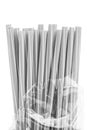 Black and white drinking straws