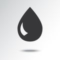 Black and white drop icon. Vector illustration Royalty Free Stock Photo