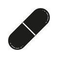 Black and white drug pill silhouette