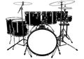 Black and White Drums Drawing Royalty Free Stock Photo