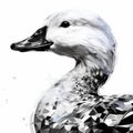 Black And White Duck Image In Ross Tran Style Royalty Free Stock Photo