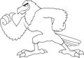 Black And White Eagle Bird Cartoon Character. Royalty Free Stock Photo