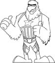 Black And White Eagle Bird Super Hero Cartoon Character Showing Thumb Up Royalty Free Stock Photo