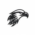 Black And White Eagle Head Logo Template With Stencil Style Royalty Free Stock Photo