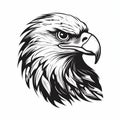 Bold And Realistic Eagle Head Icon In Black And White