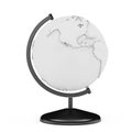 Black and White Earth Planet Globe Stand. 3d Rendering