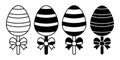 Black and White Easter Egg Icons Collection with Simple Decorative Patterns Royalty Free Stock Photo