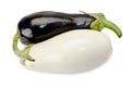 Black and white eggplants