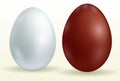 Black and white eggs on white background - vector illustration Royalty Free Stock Photo