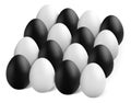 Black and white eggs on white background - vector illustration Royalty Free Stock Photo