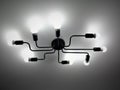 Black and white eight-lamp ceiling chandelier