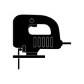 Black and white electric fretsaw icon