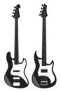 Black and white electric guitars isolated on white background. Flat style vector illustration Royalty Free Stock Photo