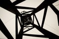 Black and white electrical line tower Royalty Free Stock Photo