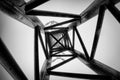 Black and white electrical line tower Royalty Free Stock Photo
