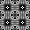 Black and white elegant greek style vector seamless pattern. Ornamental geometric ethnic background. Monochrome abstract repeat Royalty Free Stock Photo