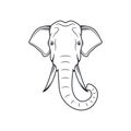 black and white elephant head Royalty Free Stock Photo