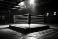 black and white empty boxing ring