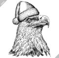 Black and white engrave isolated eagle vector illustration Royalty Free Stock Photo