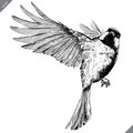 Black and white engrave isolated tit vector illustration